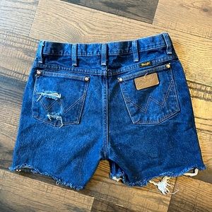 Distressed wrangler shorts